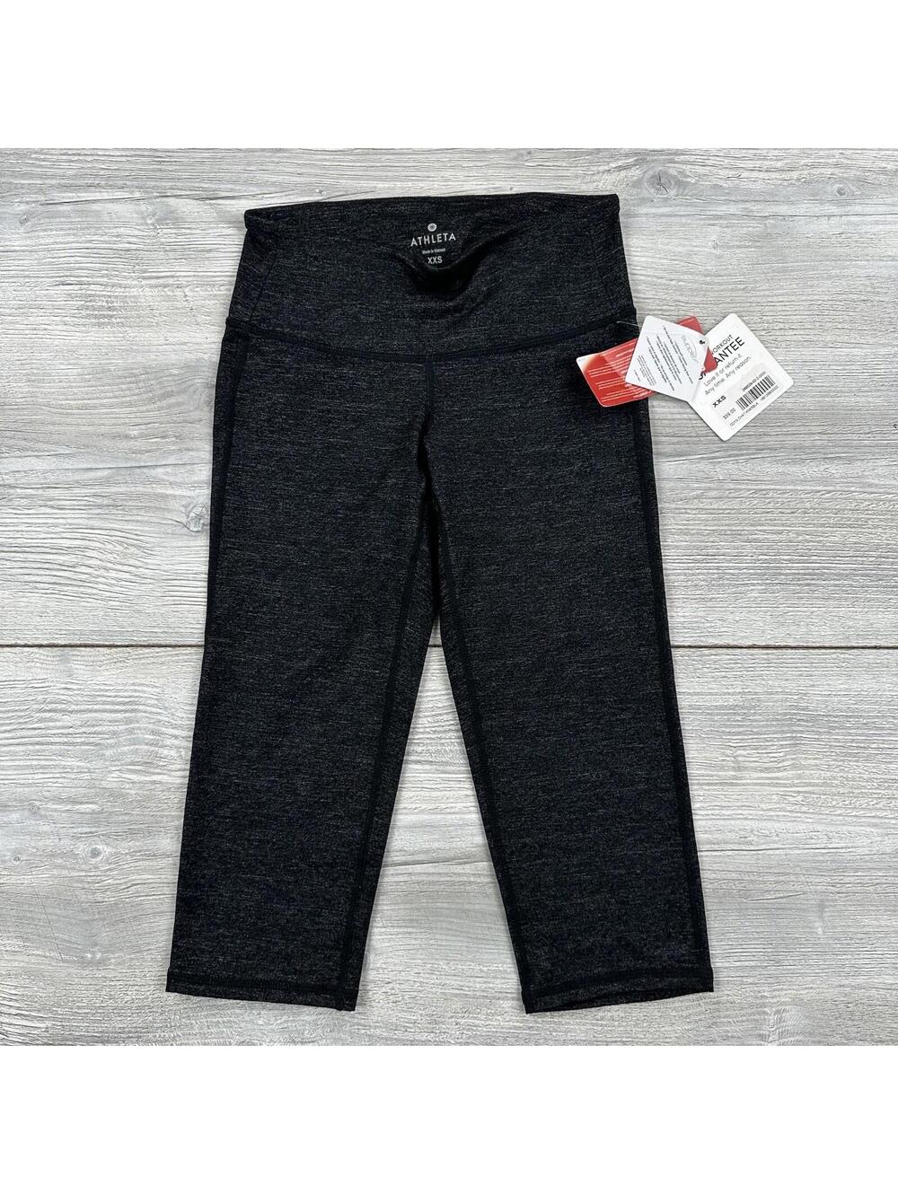 Athleta Leggings Womens XXS Charcoal Gray Capri Yoga Jog Run Teen Girl NWT